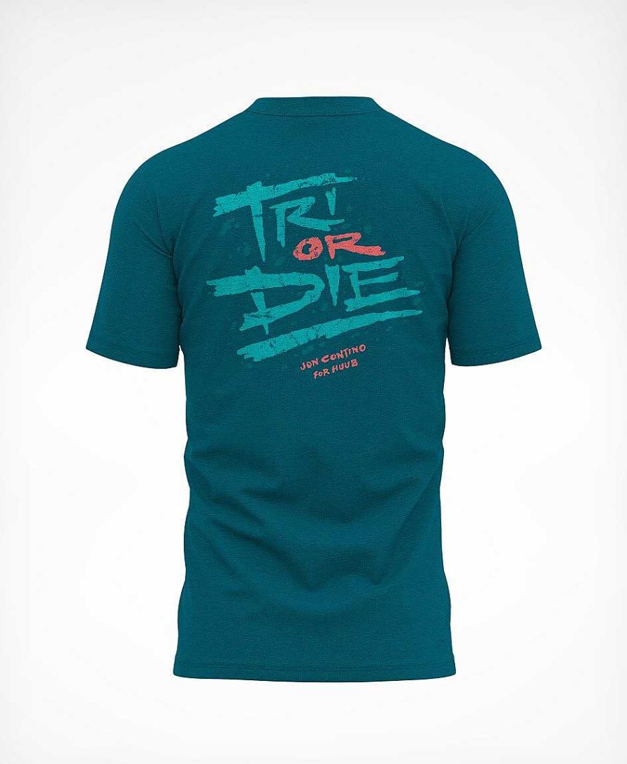 Herren HUUB Freizeit | Tri Or Die T-Shirt Blaugrun