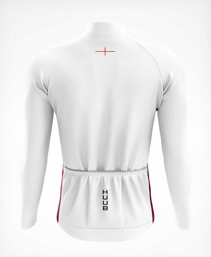 Herren HUUB Jacken | England Rugby Langarmtrikot Weis/Rot