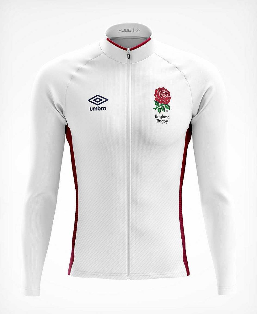 Herren HUUB Jacken | England Rugby Langarmtrikot Weis/Rot