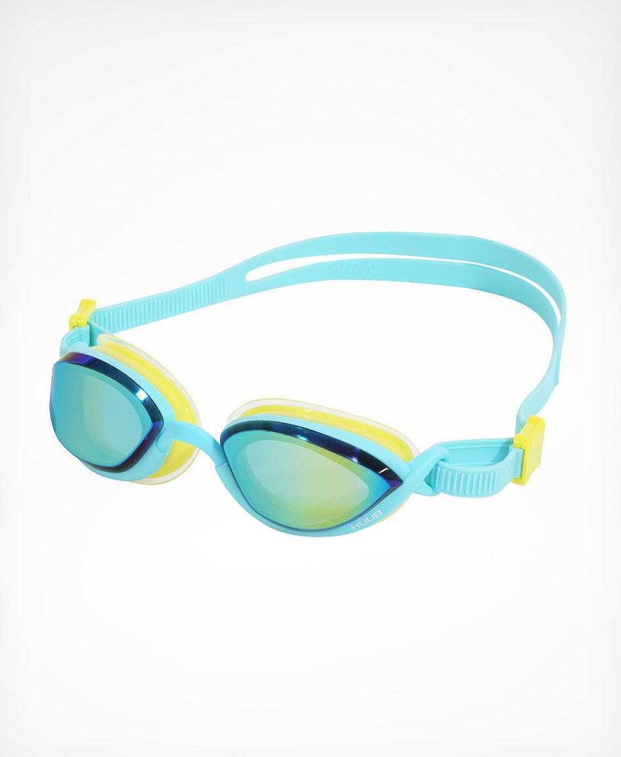 Herren HUUB Brillen | Pinnacle Air Seal Schwimmbrille – Aqua/Fluo Gelb