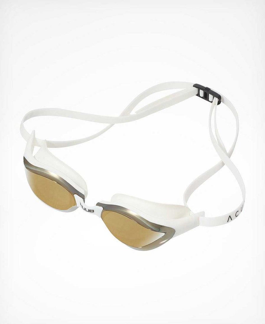 Herren HUUB Brillen | Brownlee Acute Schwimmbrille – Weis/Gold